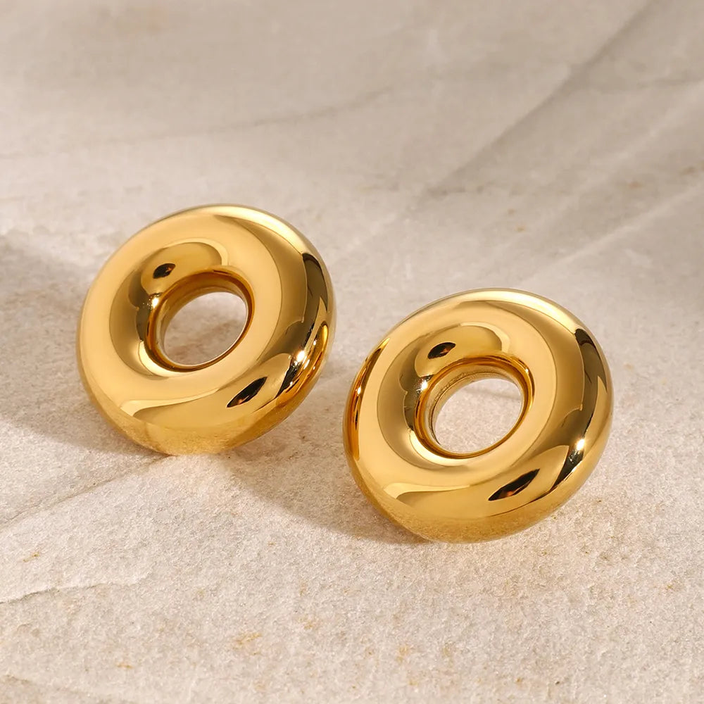 Stainless Steel Cutout Round Shape Earrings - V.I.P Digital Presence