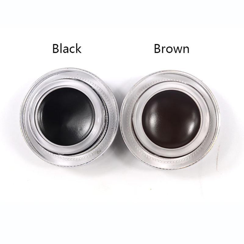 Music Flower 2 in 1 Coffee + Black Gel Eyeliner Make Up Waterproof Eye Liner Cosmetics Set Eyeliner Pens Makeup Brushes Set - V.I.P Digital Presence