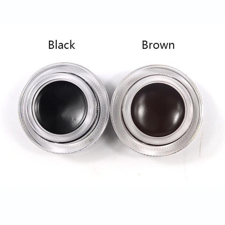 Music Flower 2 in 1 Coffee + Black Gel Eyeliner Make Up Waterproof Eye Liner Cosmetics Set Eyeliner Pens Makeup Brushes Set - V.I.P Digital Presence