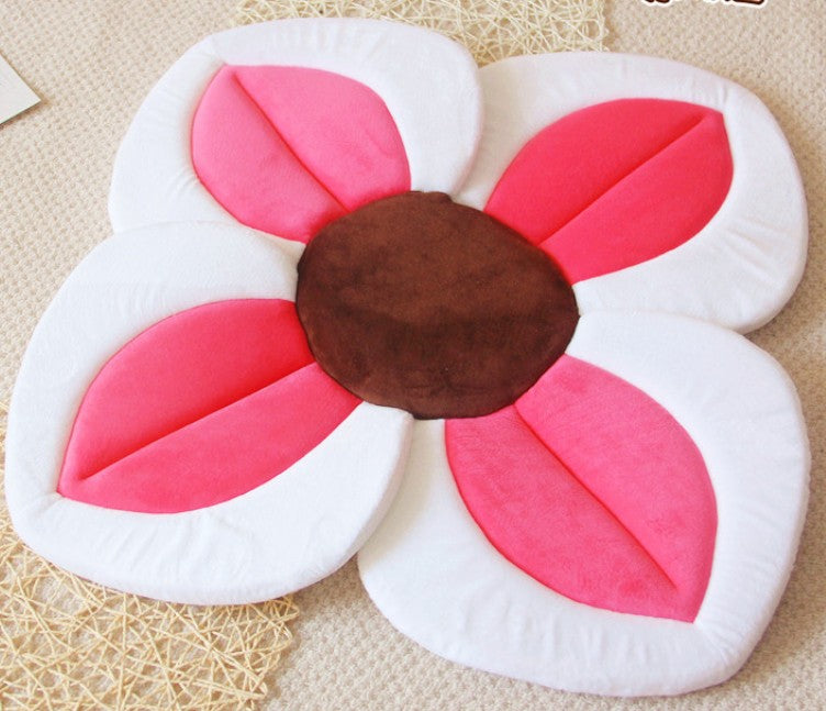 Alfombrilla de baño para bebé de 80 cm, diseño de flores, para bañera, lavabo, ducha infantil segura, plegable, con almohadillas de seguridad para asiento de pétalos. 