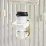 Luggage Set 4 pcs (20"/24"/29"/Travel Bag), PC+ABS Durable Lightweight Luggage with Collapsible Cup Holder、 TSA Lock, White