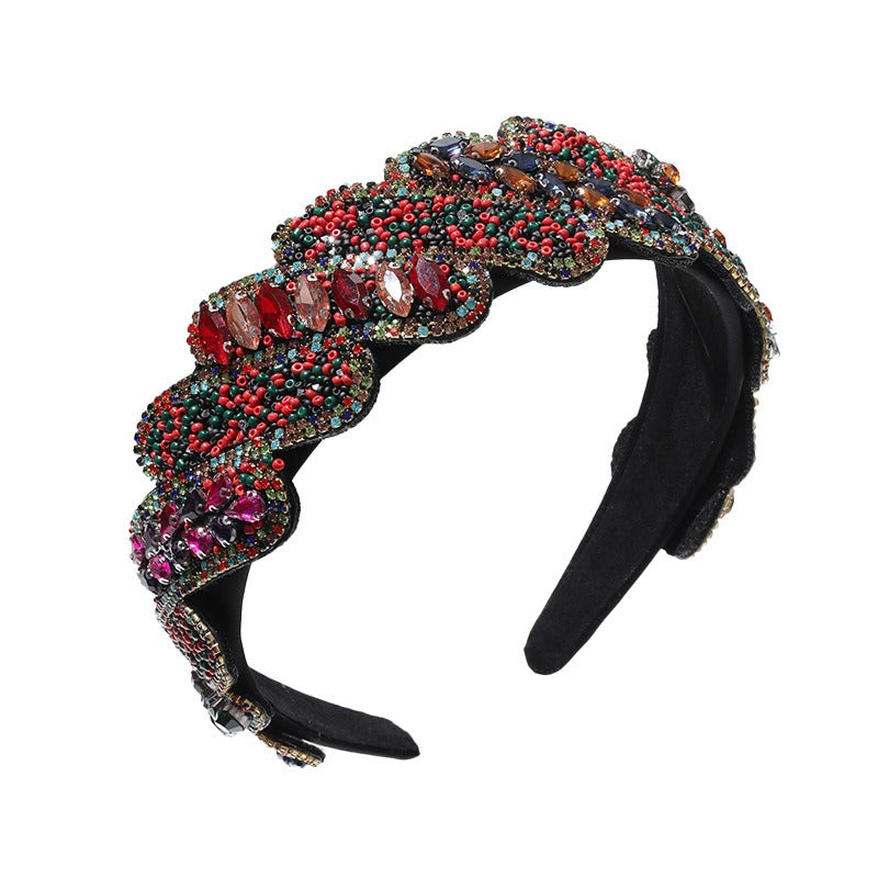 Fashionable Mizhu Water Diamond Baroque Hair Hoop - V.I.P Digital Presence