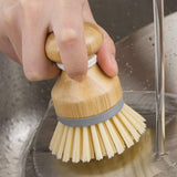 Bamboo seal head pot brush wooden dishwashing brush household kitchen creative cleaning brush - V.I.P Digital Presence