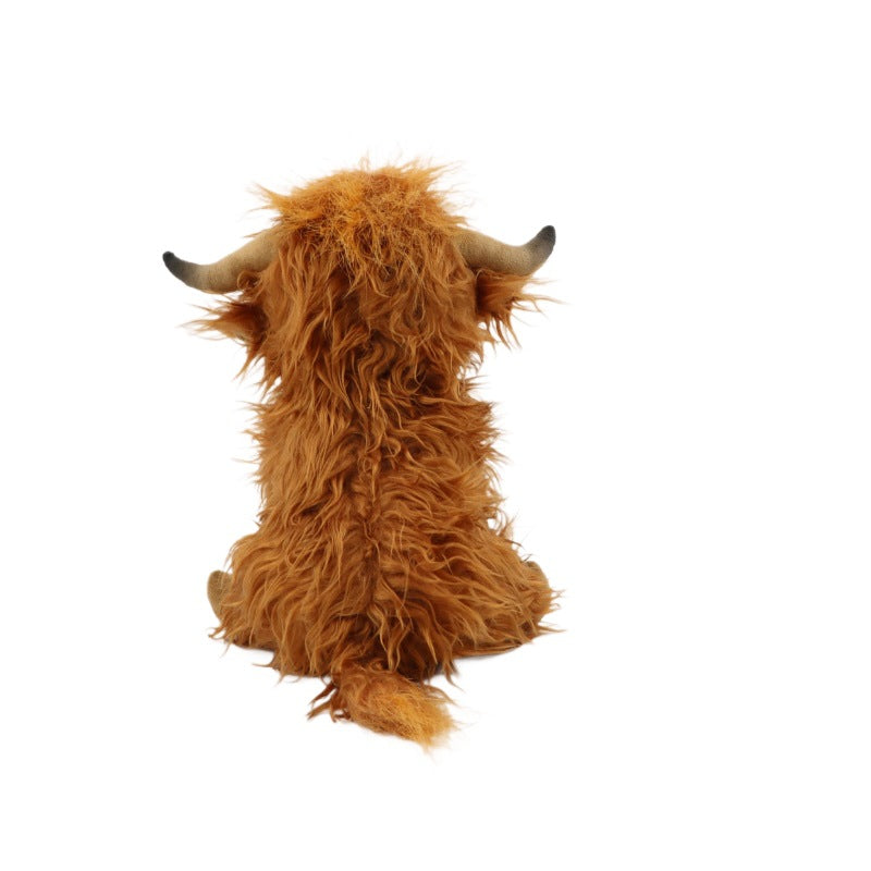 Figura de vaca de pelo largo de imitación de juguete de peluche de vaca de las Tierras Altas de una celebridad de Internet