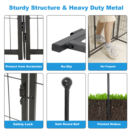 16 Panels Dog Playpen for outdoor,yard,camping,24"Height dog fence with 2 doors. - V.I.P Digital Presence