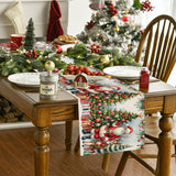 Christmas decoration table flag home fabric tablecloth holiday party tablecloth tea flag Christmas tree print - V.I.P Digital Presence