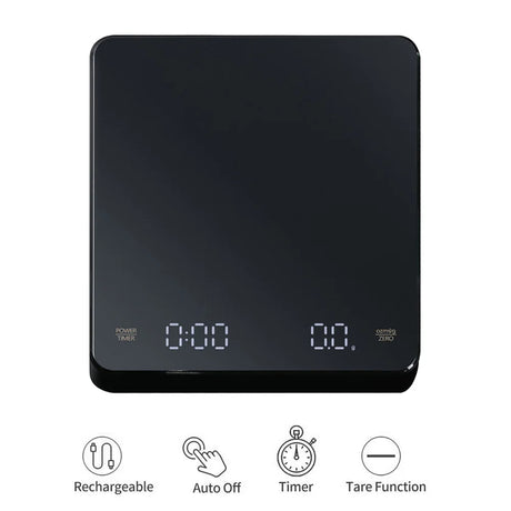 Digital Coffee Scale with Timer LED Screen Espresso USB 3kg Max.Weighing 0.1g High Precision Measures in Oz/ml/g Kitchen Scale - V.I.P Digital Presence