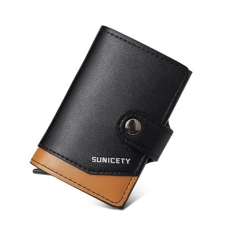 Metal Aluminum Case Automatic Pop-up Card Holder Women PU Card Case RFID Credit Card Case Leather Men's Wallet - V.I.P Digital Presence