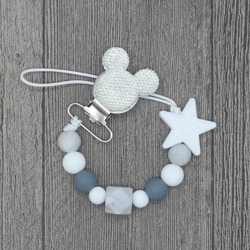 Silicone Round Beads and Star Beads Pacifier Clip Chain Strap Cute Dummy Nipple Leash Strap for Infant Toddler Baby Feeding - V.I.P Digital Presence