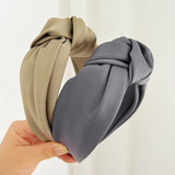 Fashionable knot wide edge satin fabric headband - V.I.P Digital Presence