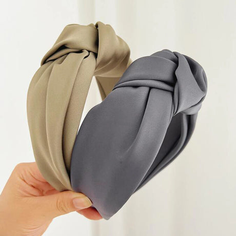 Fashionable knot wide edge satin fabric headband - V.I.P Digital Presence