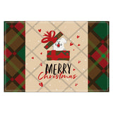Christmas table mat with white linen snowman checkered print - V.I.P Digital Presence