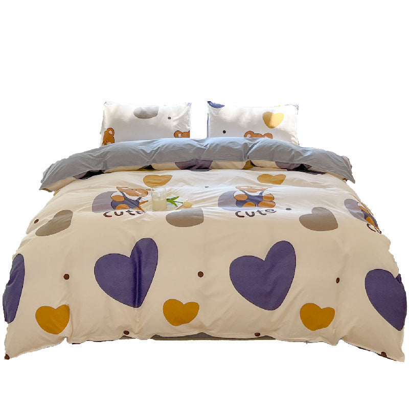Cartoon Four-Piece Set Fresh Autumn and Winter Single Student Dormitory Bedding Sheet Three-Piece Set Single Quilt Cover - V.I.P Digital Presence