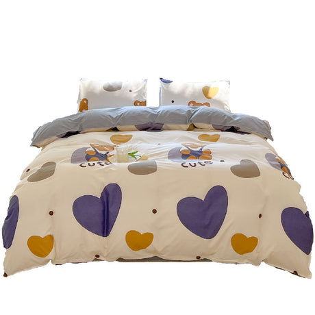 Cartoon Four-Piece Set Fresh Autumn and Winter Single Student Dormitory Bedding Sheet Three-Piece Set Single Quilt Cover - V.I.P Digital Presence