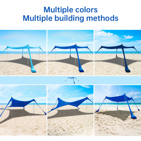Family beach tent, large pop-up parasol, beach shelter, sun shade. Stable poles with portable carry bag. Outdoor shade. - V.I.P Digital Presence