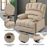 Large Manual Recliner Chair in Fabric for Living Room, Beige - V.I.P Digital Presence