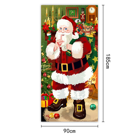 New Christmas Door Curtains, Flags, Outdoor Photography, Santa Claus and Puppies, Background Decoration, Hanging Cloth - V.I.P Digital Presence
