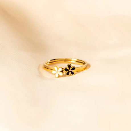 925 Sterling Silver Enamel Flower Ring - V.I.P Digital Presence