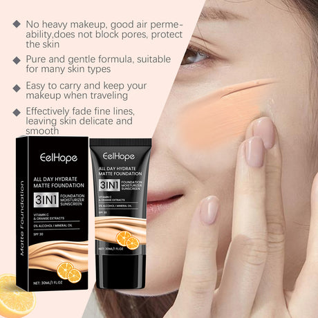 Moisturizing Matte Foundation Natural Lightweight Brightening Facial Skin Care Moisturizing Foundation Without Removing Makeup - V.I.P Digital Presence
