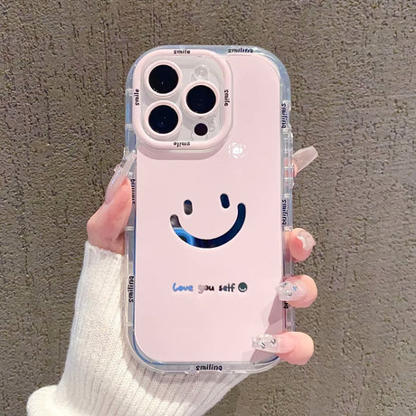 Mirror cream case suitable for Apple 16 Promax phone case with painted smiling face on iPhone 14/13 - V.I.P Digital Presence