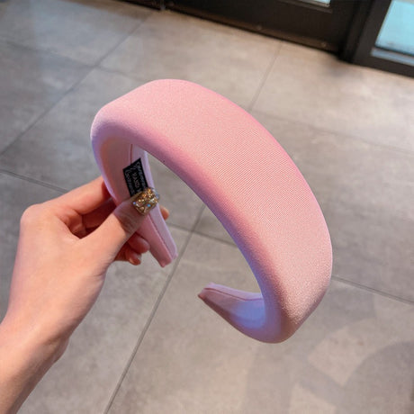 Candy colored thick sponge hair hoop for women's solid color wide edged and minimalist headband - V.I.P Digital Presence