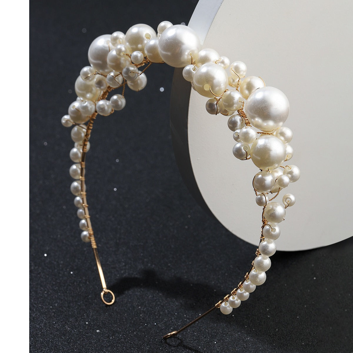 Retro bride headwear with simple pearl headbands - V.I.P Digital Presence