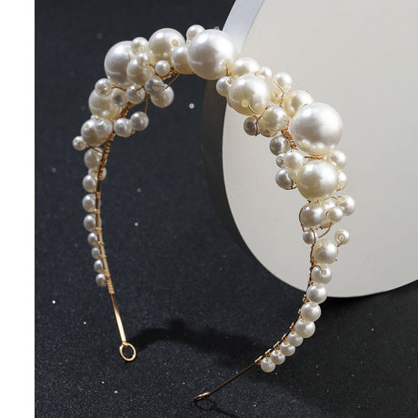 Retro bride headwear with simple pearl headbands - V.I.P Digital Presence