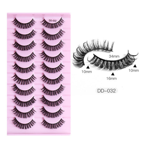 New DD Russian Large Roll Grafting Free False Eyelashes 10 Pairs Of Multi-Layer Thick Cross Mink Like Eyelashes - V.I.P Digital Presence