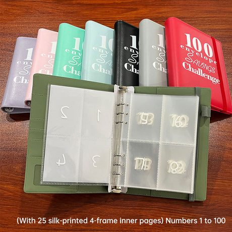 100 Envelope Challenge Binder Couple 100 Day Challenge Hand Account Money Savings Notepad - V.I.P Digital Presence