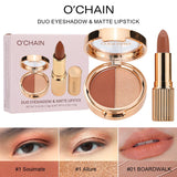 O'CHAINPearlescent two-color eyeshadow matte lipstick does not fade, non-sticky cup powdery delicate eyeshadow palette - V.I.P Digital Presence