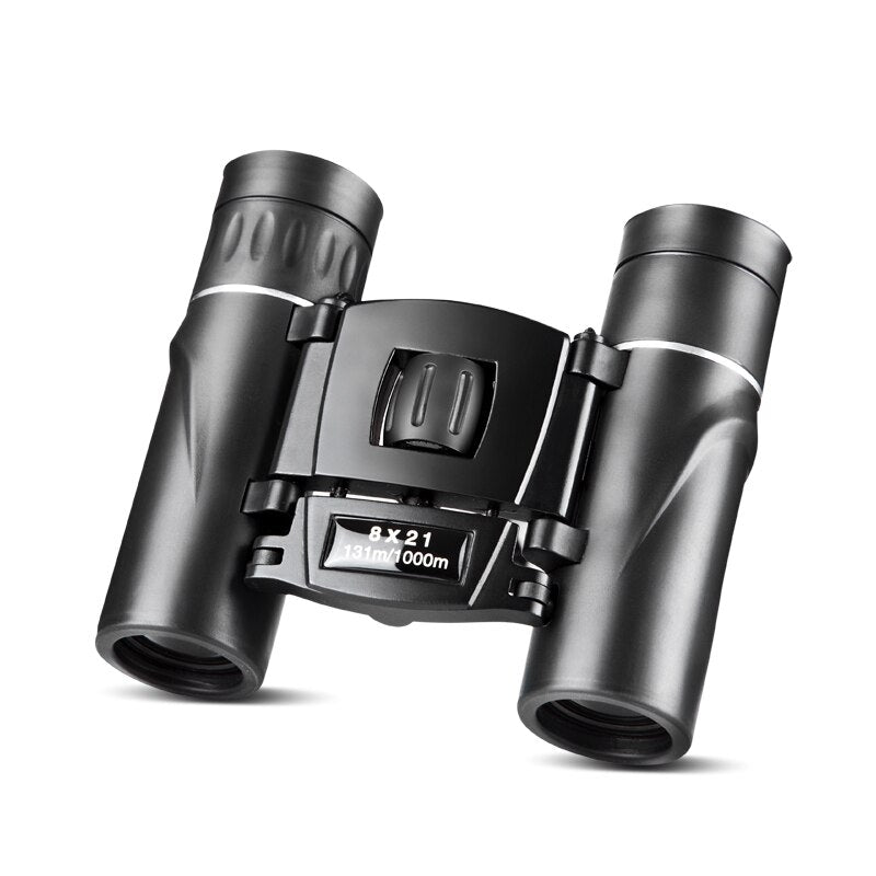 8x21 Compact Zoom Binoculars Long Range Folding HD Powerful Mini Telescope Bak4 FMC Optics Hunting Sports Black Kids Telescope - V.I.P Digital Presence