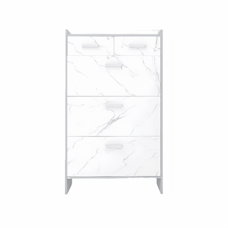 High Glossy Marble Color Doors Shoe Rack 3 Doors Shoe Cabinet With 2 Drawers - V.I.P Digital Presence