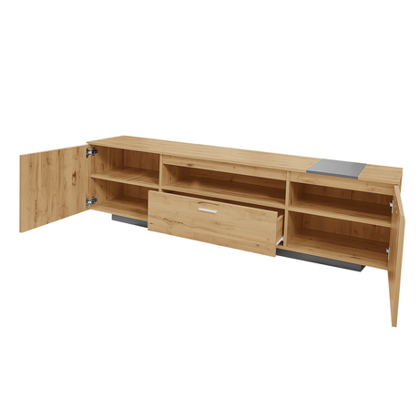 70 inch modern TV stand with 3 cabinets and drawers, entertainment center can accommodate TVs under 80 inches - V.I.P Digital Presence