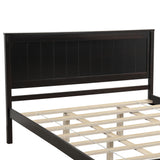 Platform Bed Frame with Headboard, Wood Slat Support  No Box Spring Needed  Queen Espresso