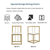 TOPMAX Modern 7-Piece Dining Table Set with Faux Marble Compact 55Inch Kitchen Table Set for 6  Golden+White