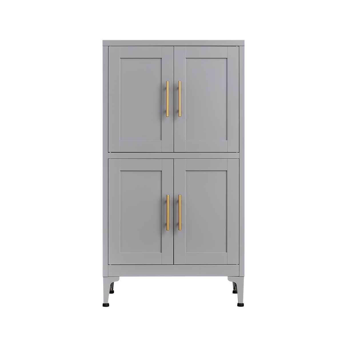Grey metal kitchen storage cabinet, kitchen pantry storage cabinet with door and shelf, adjustable leveling feet - V.I.P Digital Presence