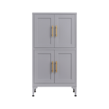 Grey metal kitchen storage cabinet, kitchen pantry storage cabinet with door and shelf, adjustable leveling feet - V.I.P Digital Presence