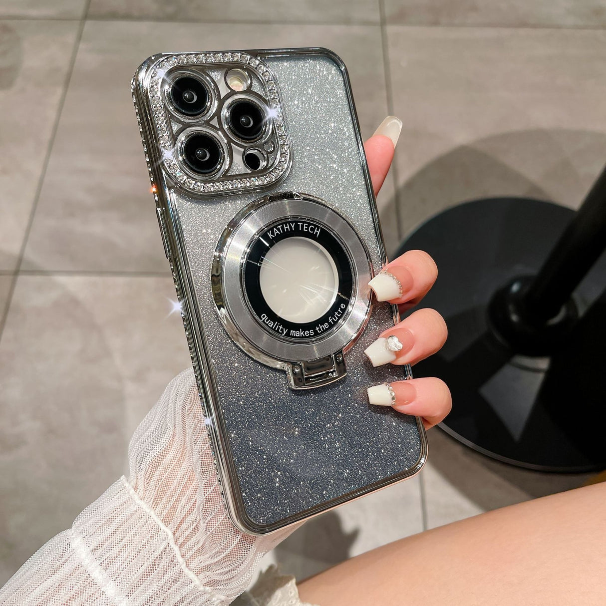 Phone case magnetic bracket Apple 14ProMax electroplated case - V.I.P Digital Presence