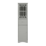 Tall Bathroom Cabinet, Freestanding Storage Cabinet with Drawer and Doors, MDF Board, Acrylic Door, Adjustable Shelf, Grey - V.I.P Digital Presence