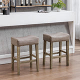 A&A Furniture Counter Height 26" Bar Stools(26 Inch Gray Set of 2)