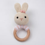 Campana relajante para bebé con nombre tallado, regalo para recién nacido, regalo para el baño, muñeca de dibujos animados tejida
