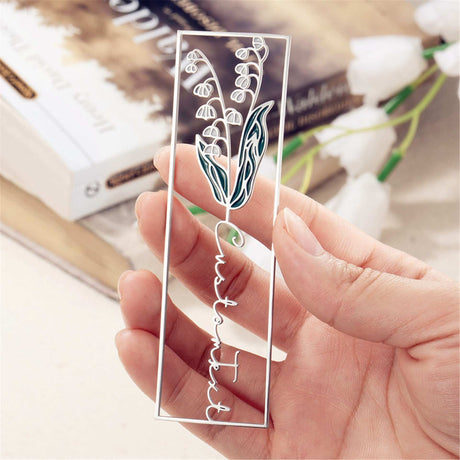 Stainless steel colored birthday flower bookmark personalized DIY hollow out style drip oil letter graduation gift - V.I.P Digital Presence