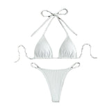 Hanging neck tie bikini multi-color three-point swimsuit hot spring swimsuit - V.I.P Digital Presence