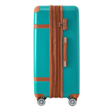 Hardshell Luggage Sets 3 Piece double spinner 8 wheels Suitcase with TSA Lock Lightweight 20''24''28'' Green + ABS