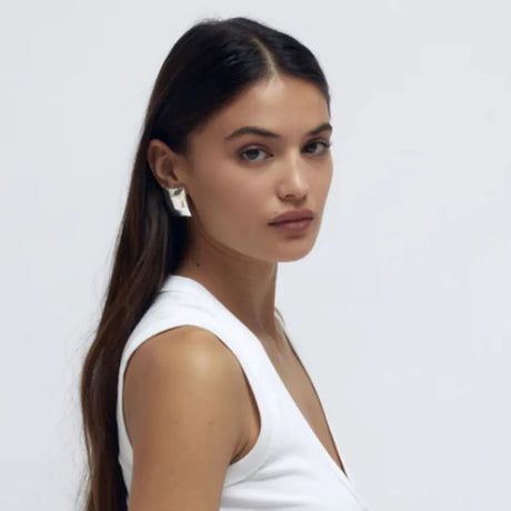 Stainless Steel Rectangular Stud Earrings - V.I.P Digital Presence