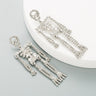 European and American style skull skeleton alloy inlaid rhinestone earrings female personality long exaggerated earrings earrings - V.I.P Digital Presence