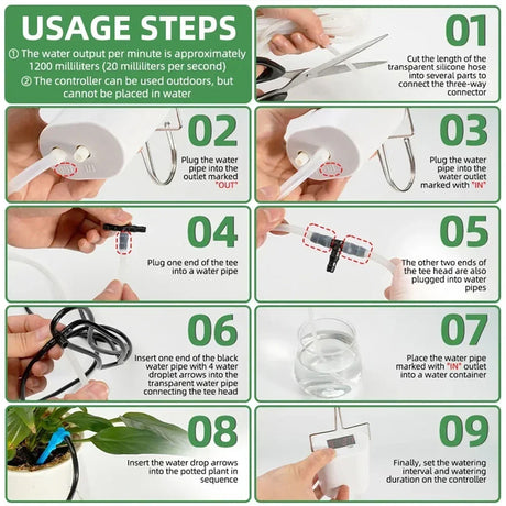 2/4/8/16 - Head Automatic Irrigation Controller, Plant & Flower Sprinklers, Drip Irrigation Kit, Potted Timer - V.I.P Digital Presence