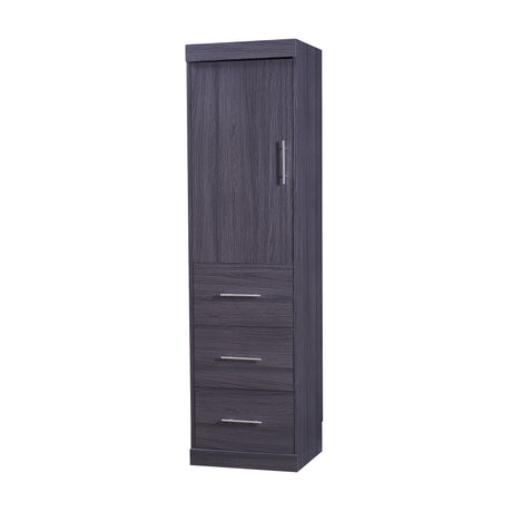 Full Size Murphy Bed with Wardrobe and Drawers, Storage Bed, can be Folded into a Cabinet, Gray - V.I.P Digital Presence