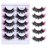 5 Pairs Of Colorful Fried False Eyelashes Multi Layer Thick Cross Mink Like Eyelashes - V.I.P Digital Presence
