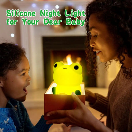 Night Lamp for Kids Frog Soft Silicone Sleeping Night Light Dimmable Timer Rechargeable Colorful Light Room Decor Children Gifts - V.I.P Digital Presence